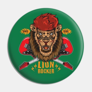 Retro Lion Rocker Pin