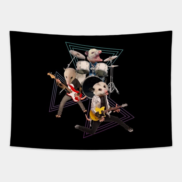 Possum Rock Band Funny Tapestry by Emart