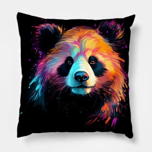 Neon Panda #3 Pillow