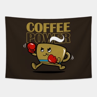 Coffee Power Cute Boxer Boxing Coffee Cup Tapestry