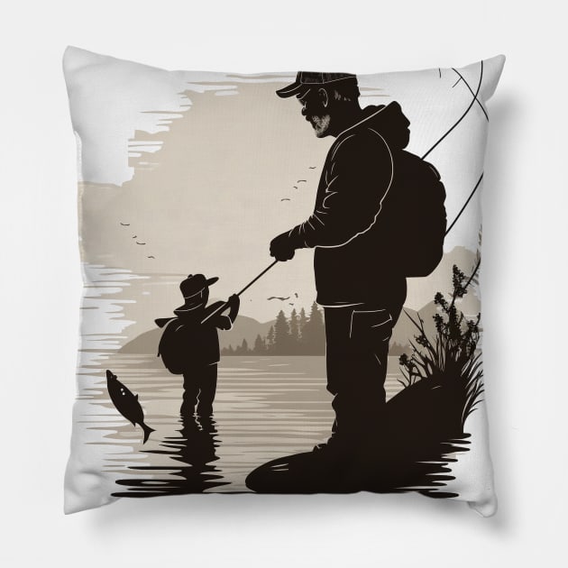 Fishing daddy t-shirt and Accessories gifts ideas for fishing lovers Pillow by MIRgallery