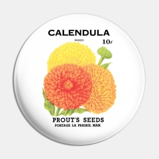 Vintage Calendula Prout's Seed Packet Pin