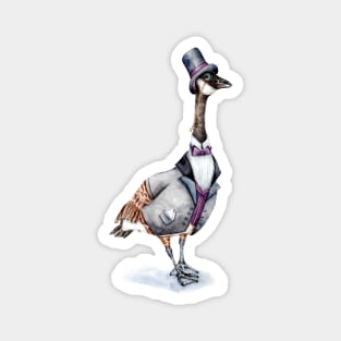 Victorian Goose in Tophat Magnet