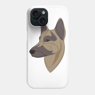 German Shepherd - one line drawing Phone Case