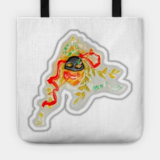 vintage clowns and ribbons symbolic theater laughter mask Tote