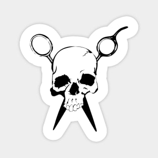 Skull and Shears Hair Stylist Art Magnet