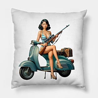 Scooter Girl Pillow