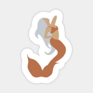 Mermaid with Pale Blue Hair and an Orange Tail Magnet