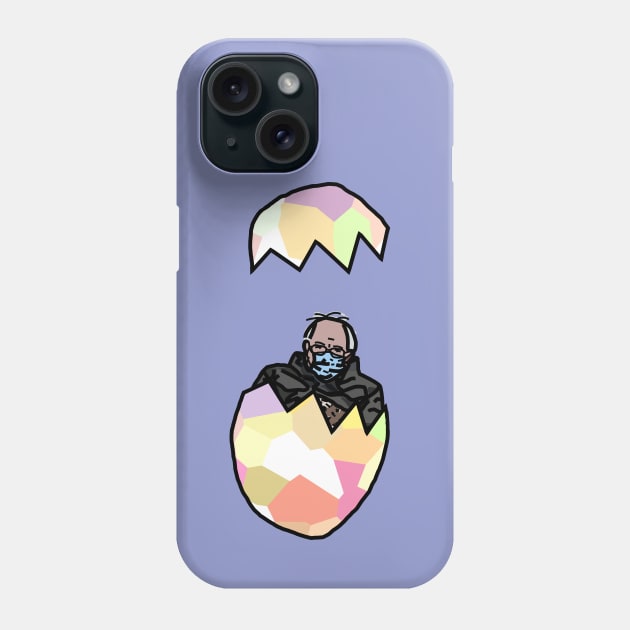 Bernie Sanders Popping Out of Funny Easter Egg Phone Case by ellenhenryart