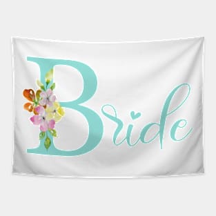 Bride illustration in teal Tapestry