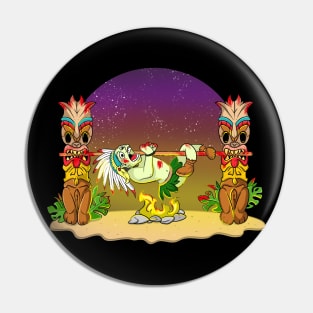 Funny Native American Campfire Chief Pin