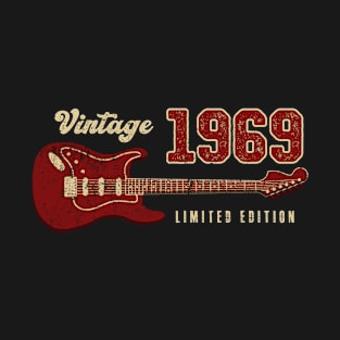 Vintage 1969 Birthday Guitar Lovers 54th Birthday T-Shirt