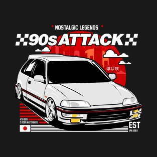 Honda Civic EF 90s Attack JDM T-Shirt