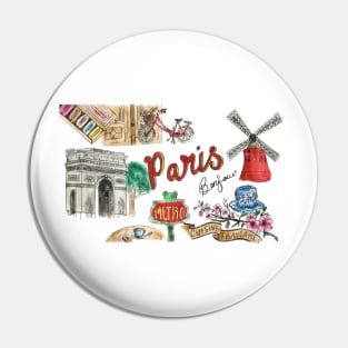 Paris illustrations Pin