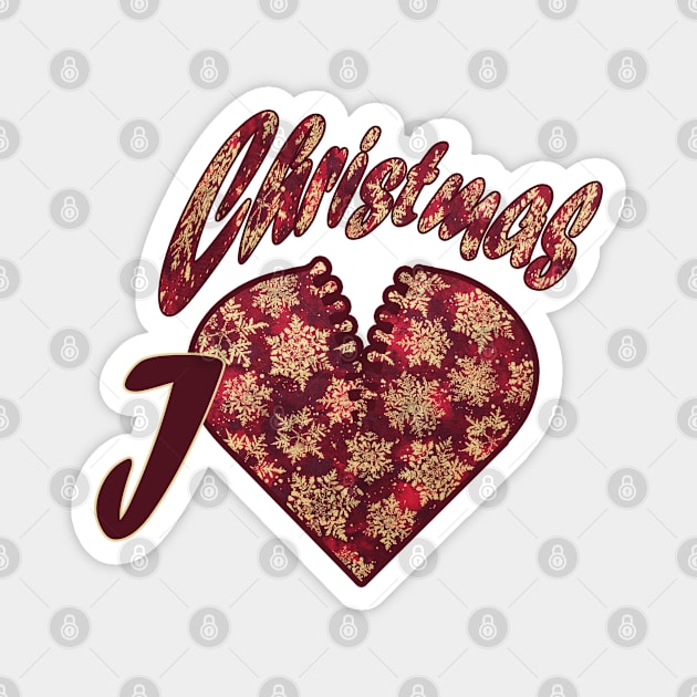 I LOVE CHRISTMAS - Open heart zipper Magnet by O.M design