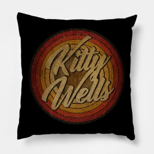 arjunthemaniac,circle vintage retro faded Kitty Wells Pillow