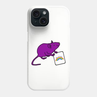 Purple Rat says Be Kind with Rainbow Phone Case