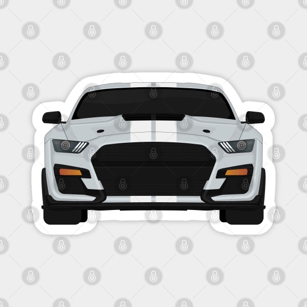 Shelby GT500 2020 Iconic-Silver + White Stripes Magnet by VENZ0LIC