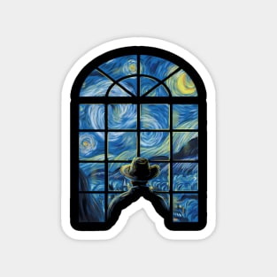 Window in the starry night Magnet