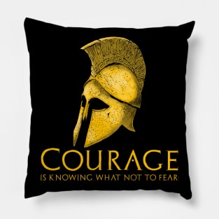 Courage Is Knowing What Not To Fear - Motivational Spartan Pillow