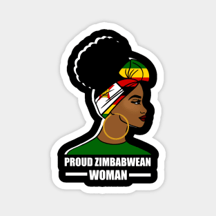 Proud Zimbabwean Woman, Zimbabwe Flag African Magnet