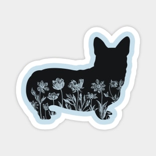 Floral Corgi Magnet