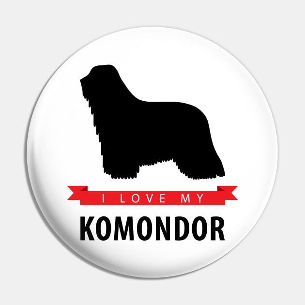 I Love My Komondor Pin by millersye