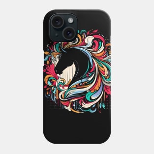 horse head colorful mane Phone Case