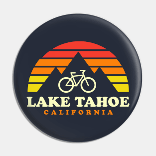 Lake Tahoe California Mountain Biking MTB Trails Retro Pin