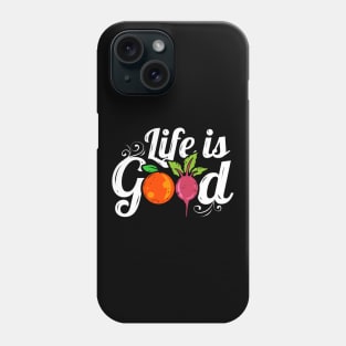 Orange And Radish Veggies Logo Life Is Good For A Vegan Phone Case