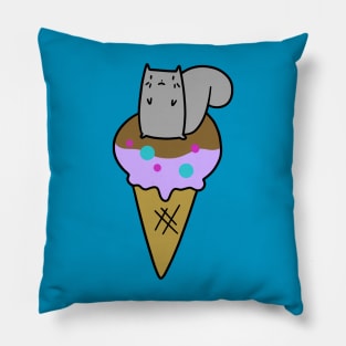 Gray Squirrel Icecream Cone Pillow