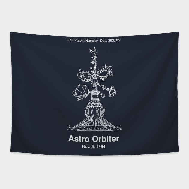 Astro Orbiter Blueprint Shirt Tapestry by retrocot