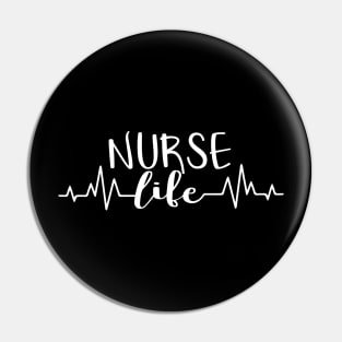 Nurse life text with heart beat Pin