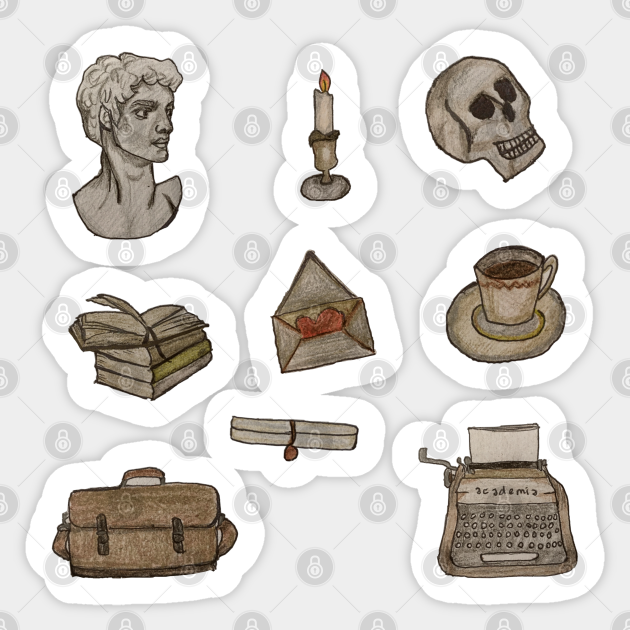 For all the Dark Academia lovers Sticker for Sale by utopianmyricae