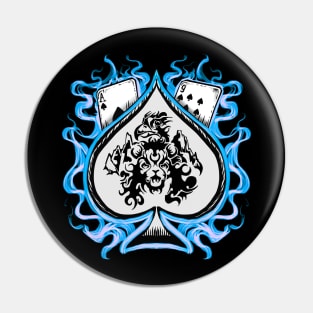 Ace of spades blue Pin