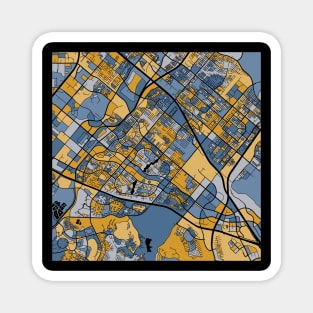 Irvine Map Pattern in Blue & Gold Magnet