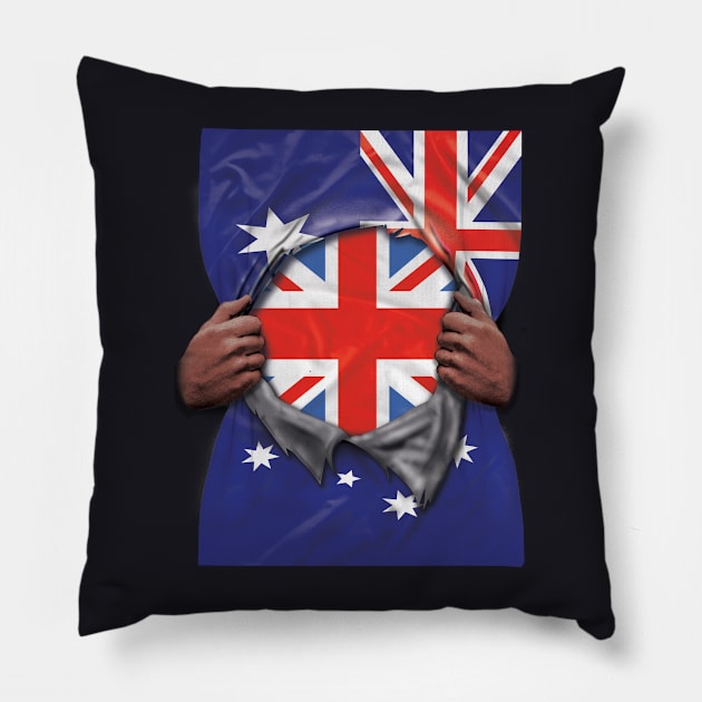 Australian Flag Australian Flag Ripped - Gift for British From Australian Pillow by Country Flags