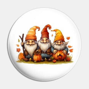 Watercolor Thanksgiving Autumn Gnomes Pin