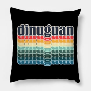 Dinuguan Typography Repeated Text Retro Colors Pillow