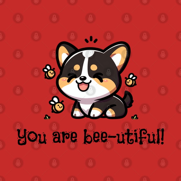 You Are Bee-utiful Cute Tricolor Corgi by Zelda