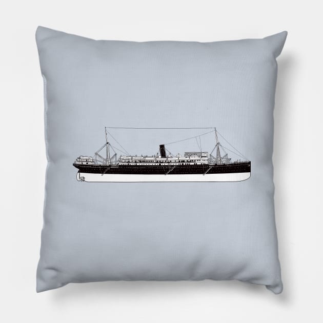 Old ocean liner Pillow by StefanAlfonso