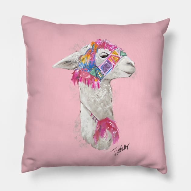 Decorated Peruvian Llama Pillow by JJacobs