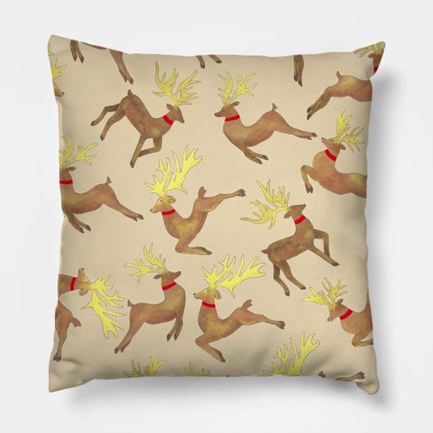 Happy Reindeer Pillow by DesignsByMonique