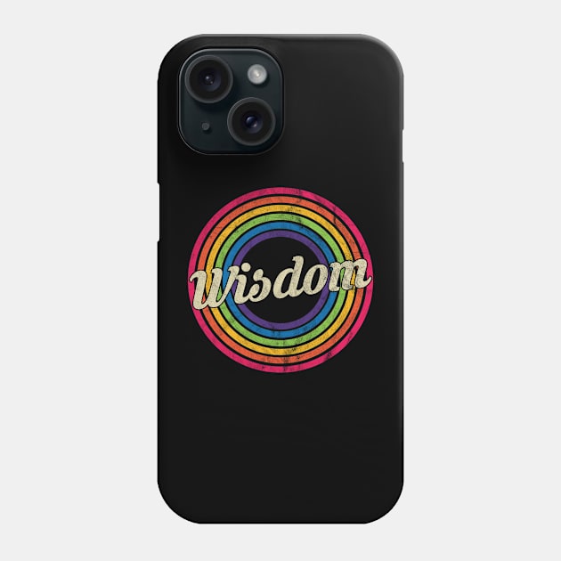 Wisdom - Retro Rainbow Faded-Style Phone Case by MaydenArt