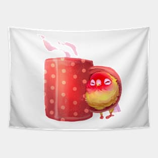 Lovebird in a mug Tapestry