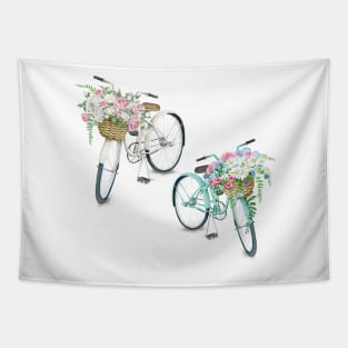 Vintage Bicycles with Flower Baskets Tapestry