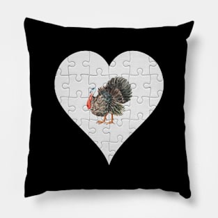 Jigsaw  Turkey Heart Design - Farm Animals Turkey Pillow