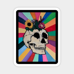 Skull and Flowers Magnet