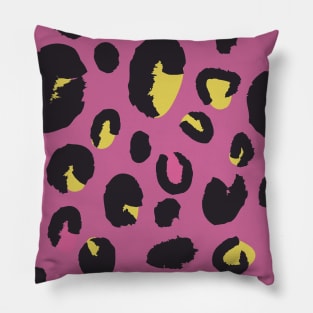 Black and Yellow Leopard on Purple Pillow