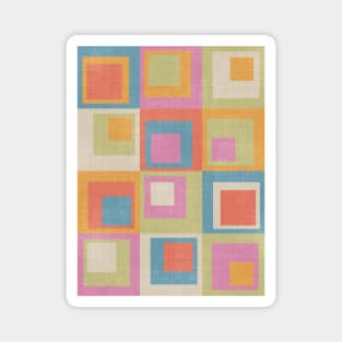 Colored Squares Light Blue Orange Beige Grey Magnet